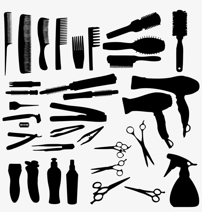 And Accessories Silhouette Icons - Hair Tools Clipart, transparent png #710971