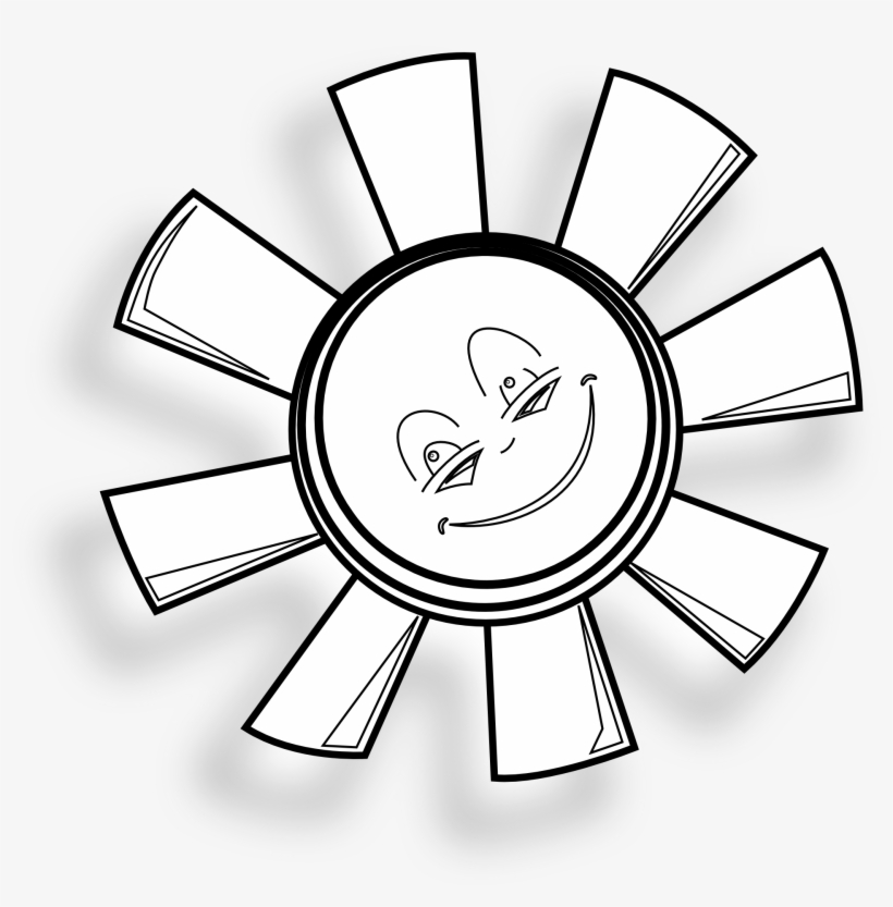Happy Sun Gm Black White Line Art Scalable Vector Graphics - Sun Black And White Clipcart, transparent png #711159