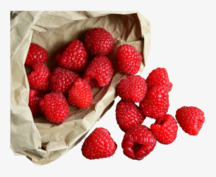 Raspberries In The Bag, Isolated, Fruit, Healthy - Raspberry, transparent png #711546