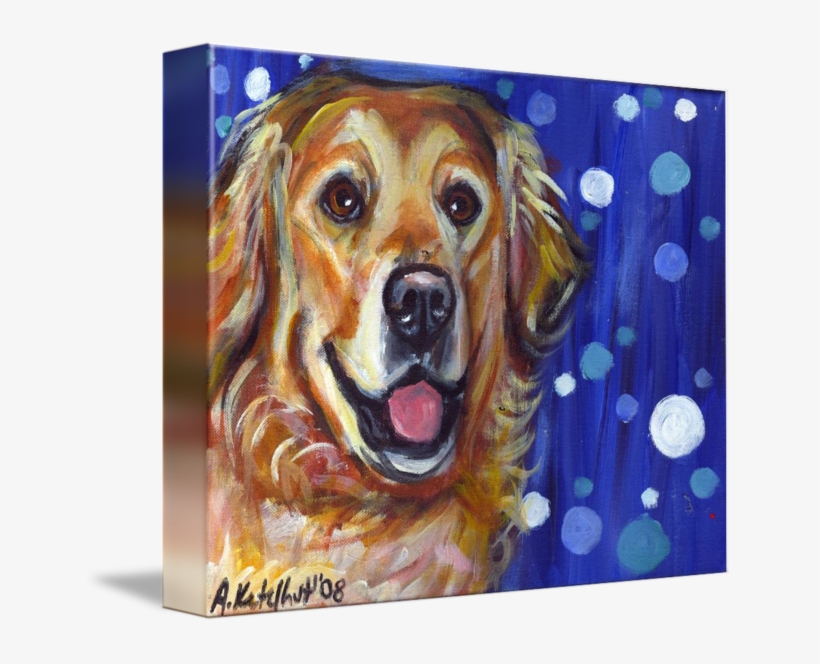 "portrait Of A Golden Retriever" By Angie Ketelhut - Portrait Of A Golden Tile Coaster, transparent png #711931