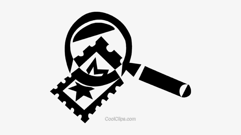 Magnifying Glass And Postage Stamp Royalty Free Vector - Stamp Postage Symbol Png, transparent png #712585