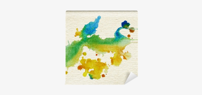 Abstract Watercolor, Ink Splashes On Brown Grainy Paper - Watercolor Painting, transparent png #712758