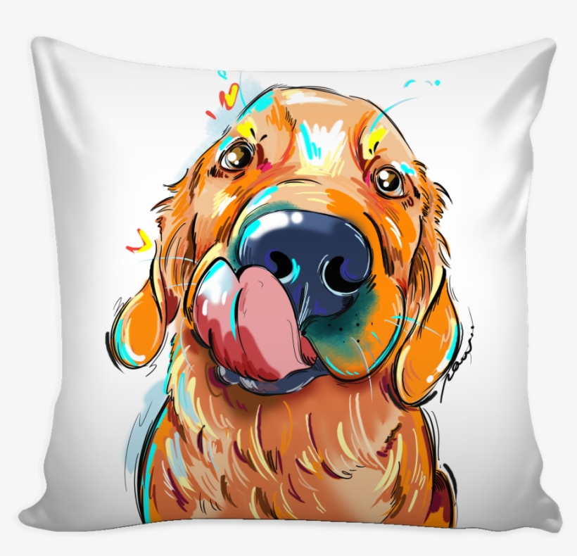 Golden Retriever Pillow Cover - Pillow, transparent png #712975