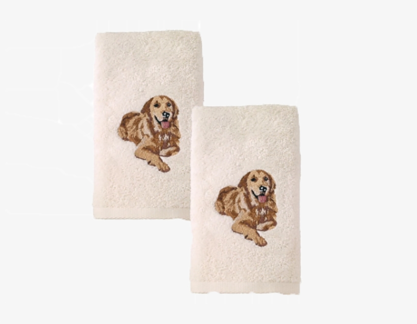 Avanti Linens Golden Retriever Hand Towels - Avanti Dog 2-pc. Cotton Hand Towel Set - White, transparent png #713604