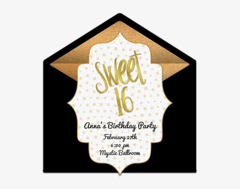 Sweet 16 Birthday Online Invitation - Birthday, transparent png #714023