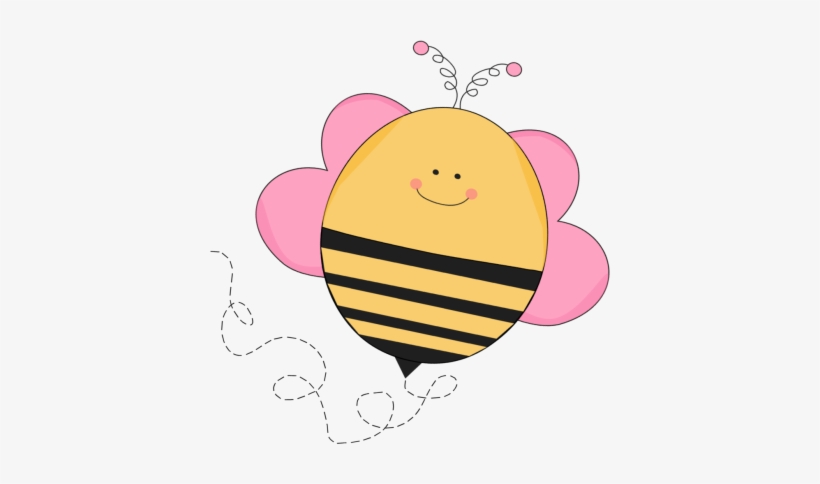 Buzzing Pink Bee Clip Art - Pink Bee Clipart, transparent png #714099