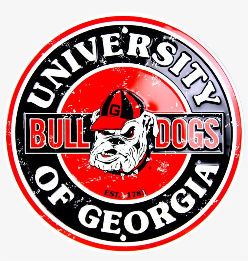 Georgia Bulldogs Circle Sign - University Of Georgia Bulldogs Decorative Wall Sign, transparent png #714930