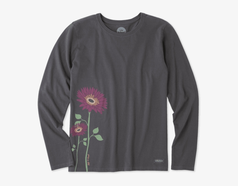 Women's Namaste Daisies Long Sleeve Crusher Tee - Long-sleeved T-shirt, transparent png #715010