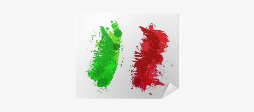 Colored Splashes In Abstract Shape, Italian Flag Poster - Italian Flag Vector, transparent png #715094