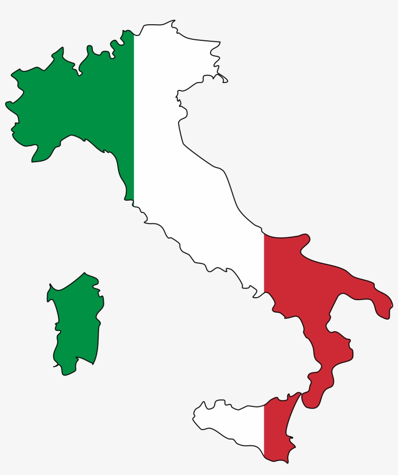 Open - Flag Map Of Italy, transparent png #715181
