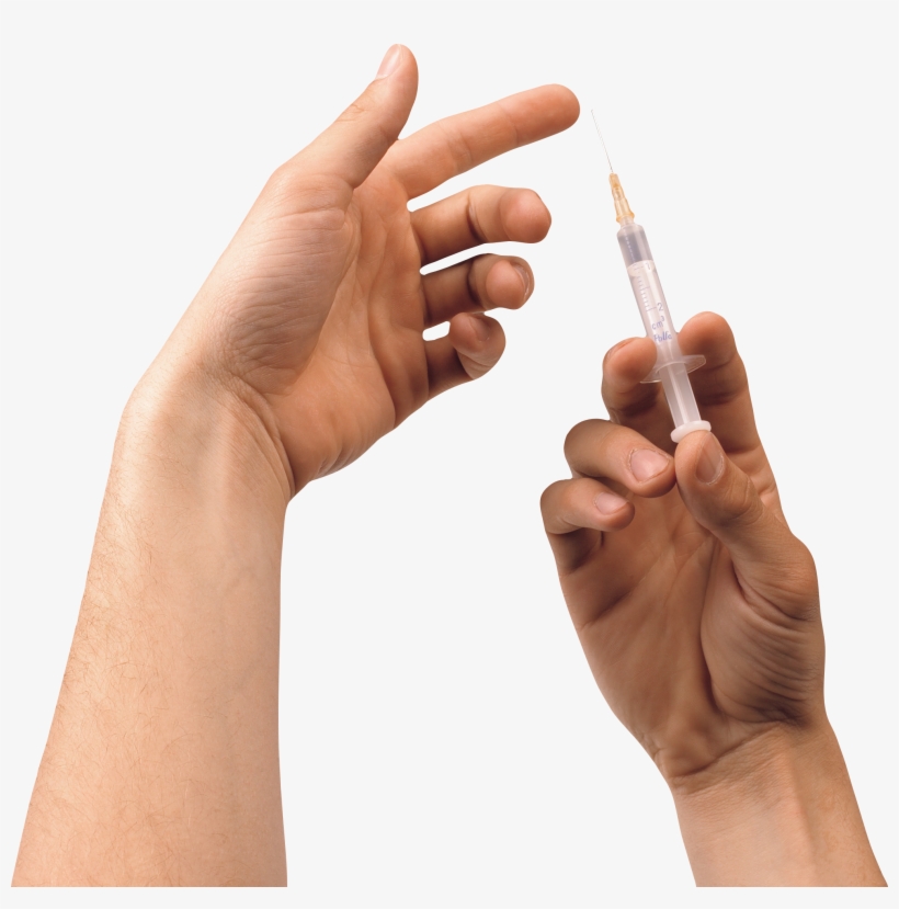 Syringe In Hand Png - Hand Syringe Png, transparent png #715476