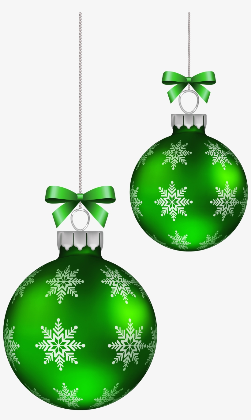 Green Christmas Balls Decoration Png Clipart Image - Christmas Red Balls Png, transparent png #715557