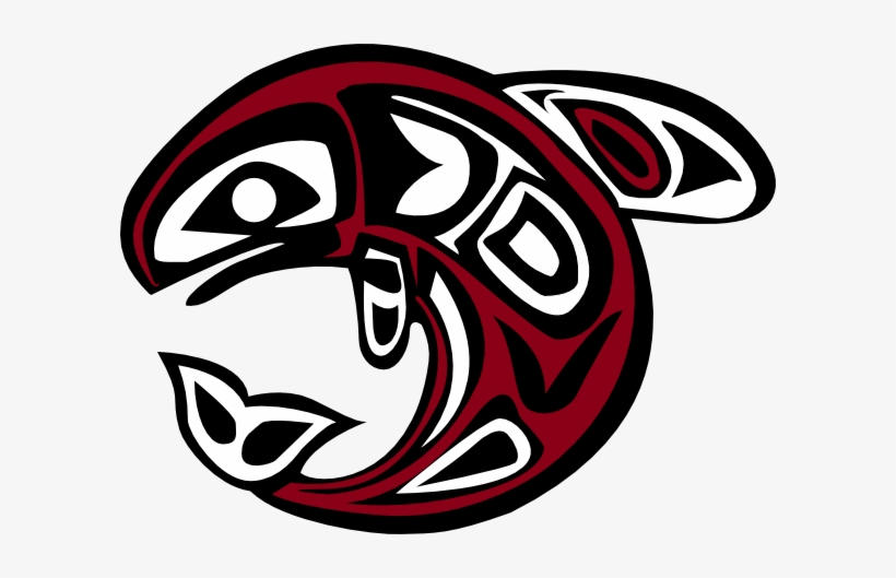 Free Vector Native Salmon Clip Art - First Nations Clip Art, transparent png #715584