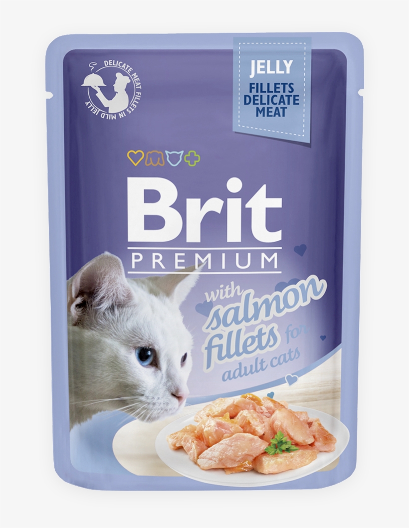 Brit Premium Cat Pouch With Salmon Fillets In Jelly - Brit Cat Food Reviews, transparent png #716512