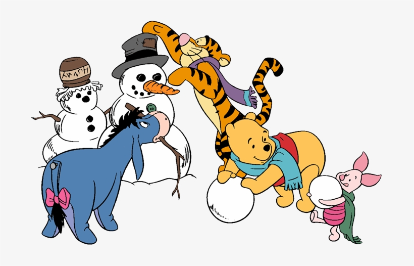 #winniethepooh, #winter, #eeyore, #piglet, #tigger - Winnie The Pooh Winter, transparent png #716702