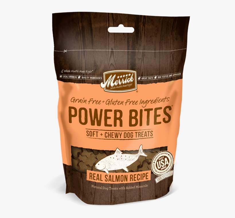 Merrick Power Bites Grain Free Salmon Dog Treats - Merrick Power Bites Chicken Recipe Treats, transparent png #716764