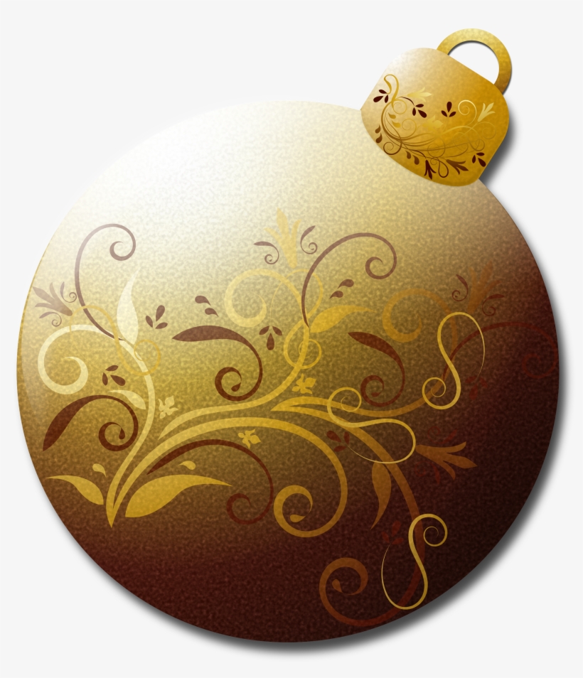Gold Christmas Ornament Clipart - Gold Ornament Clipart, transparent png #717039