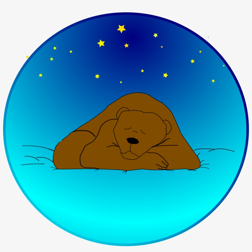Bear, Sleeping, Sleep, Starry Sky, Stellar, Starlit - Sleeping Bear Clip Art, transparent png #717127