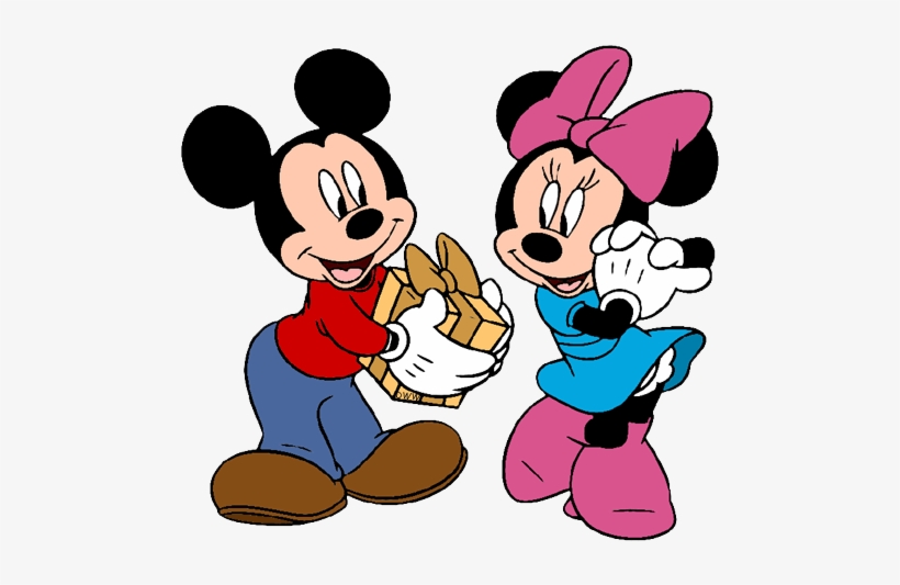 Mickey And Friends Christmas Clip Art Image - Giving A Gift Clipart, transparent png #717271