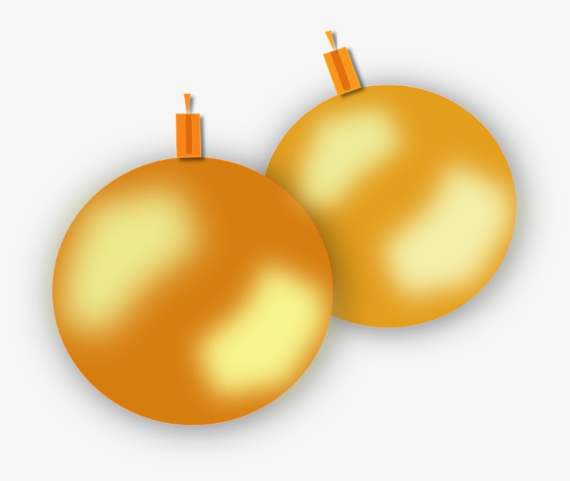 Gold, Christmas, Balls, Ornaments, Ball, Ornament - Yellow Christmas Ornaments Png, transparent png #717400