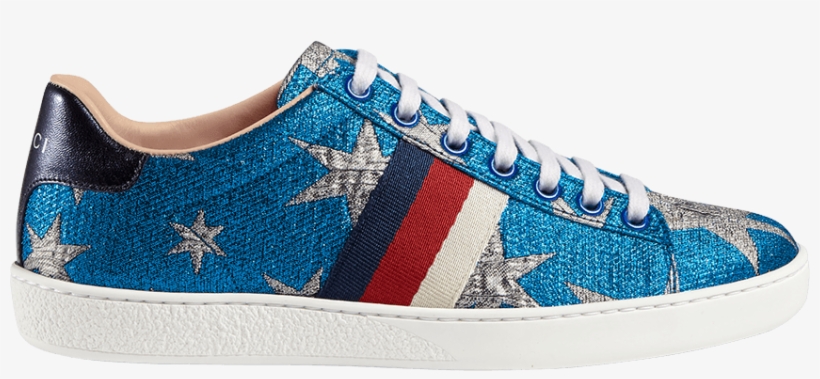 Gucci Wmns Ace Lurex 'starry Sky' - Gucci Gucci Star New Ace Sneaker Blue Stars Glitter, transparent png #717506