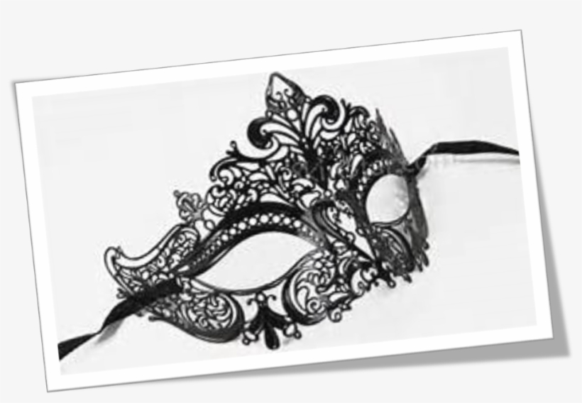Drawing Masks Black And White - Redskytrader Laser Cut Metal Mask - Masquerade - Venetian, transparent png #719364