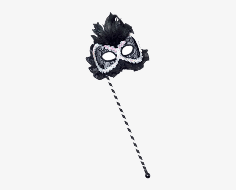 Black And White Masquerade Mask With Stick " Name="og - Black/white Mask On Stick, transparent png #719559