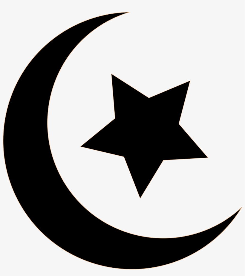 This Free Icons Png Design Of Black Crescent And Star, transparent png #719651
