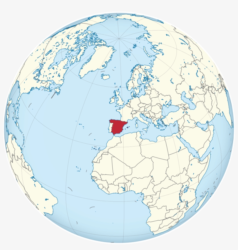 Spain On The Globe, transparent png #7101354