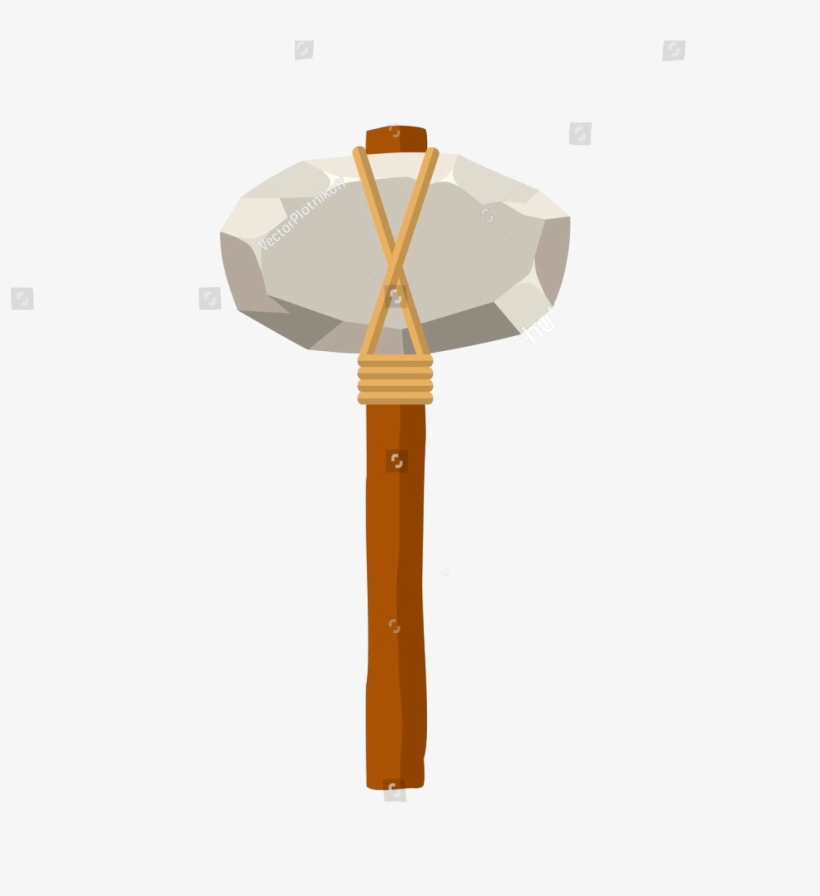 Stock Vector Stone Hammer Or Axe Isolated On White, transparent png #7101408
