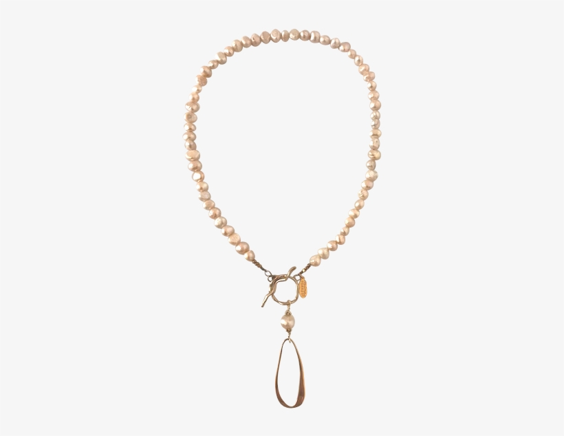 Pink Pearl And Bronze Front Toggle Necklace, transparent png #7105218