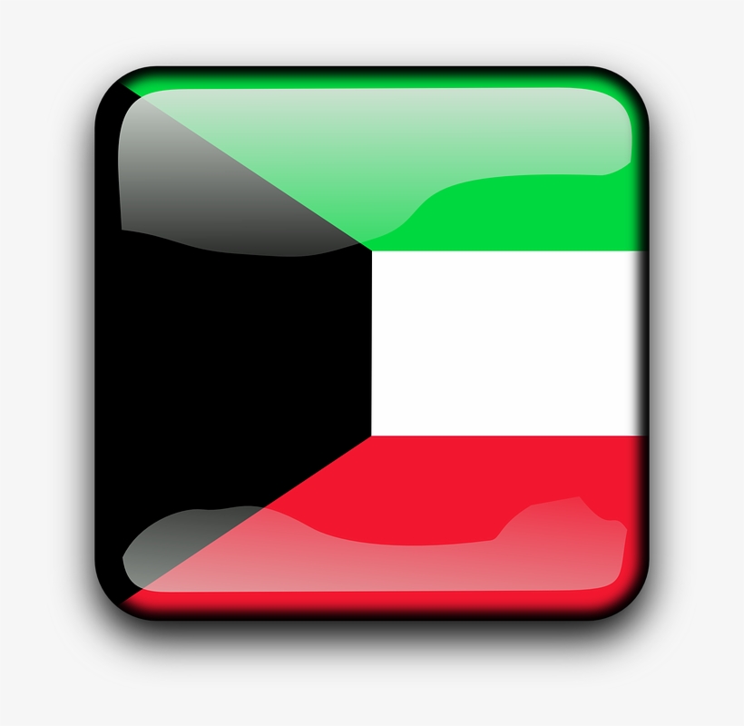 Kuwait, Flag, Country, Nationality, Square, Button, transparent png #7108703