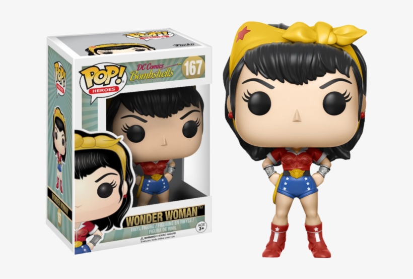 Dc Bombshells Wonder Woman Pop Vinyl Figure, transparent png #7109243