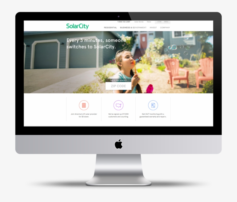Solarcity's Website Before The Redesign, transparent png #7111409