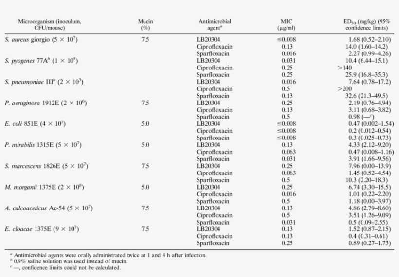 Comparative In Vivo Activities Of Lb20304 Against Systemic, transparent png #7117474