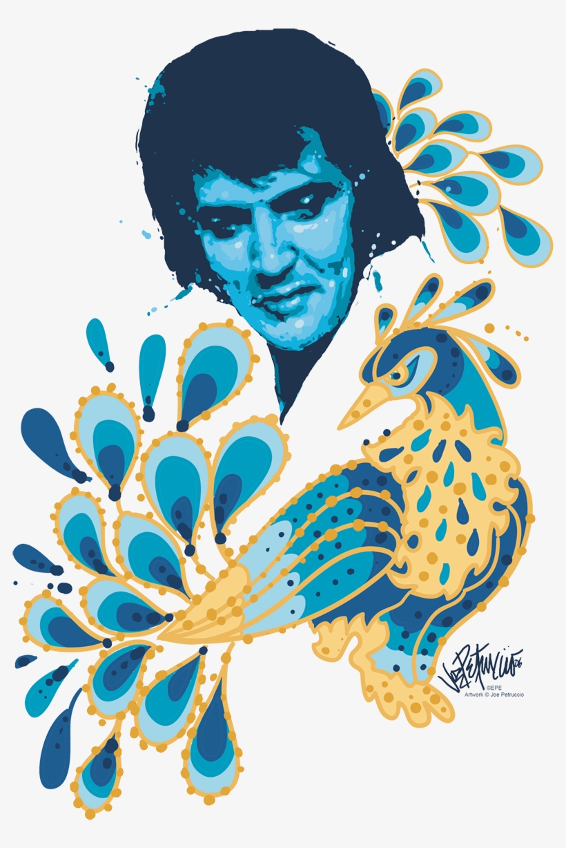 Elvis Presley Peacock Men's Regular Fit T-shirt, transparent png #7123828