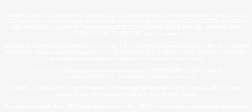 Benfatti Furniture Has Been Serving Colorado And Northern, transparent png #7124601