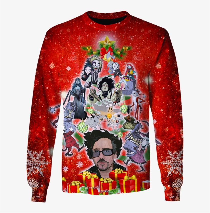 3d Tim Burton Marry Christmas Tshirt, transparent png #7127042