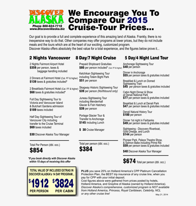 Compare And You'll See Why We Choose Holland America, transparent png #7127224