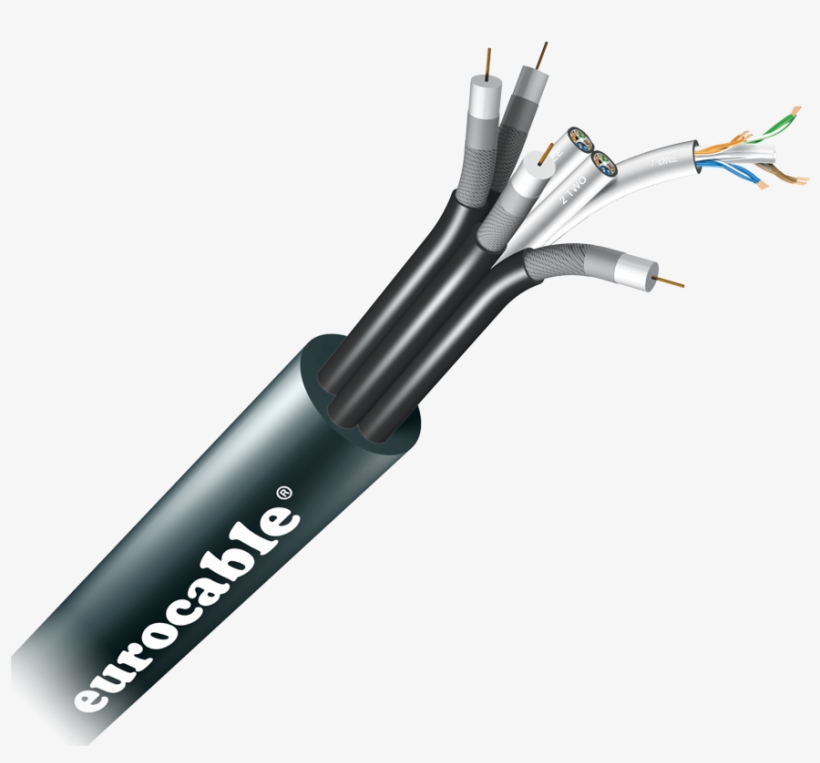 Hybrid Digital Data & Coaxial Cable 3cat6sf 4rg6, transparent png #7129343
