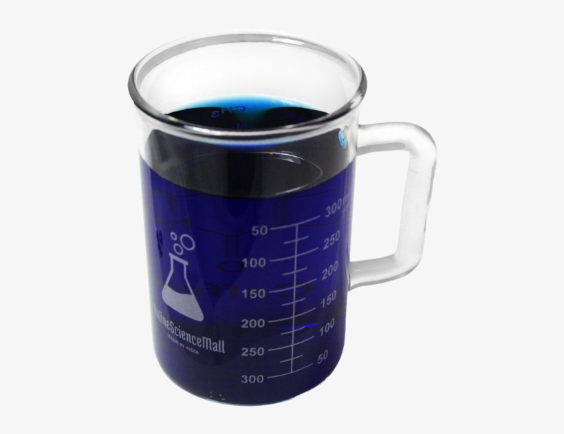 400ml Caffeine Molecule Glass Beaker Mug W/handle, transparent png #7130134