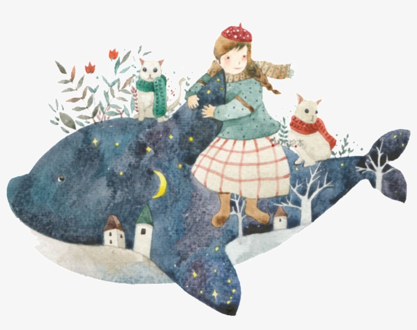 Painted Fairy Tale Shark Fairy Pattern, transparent png #7132680