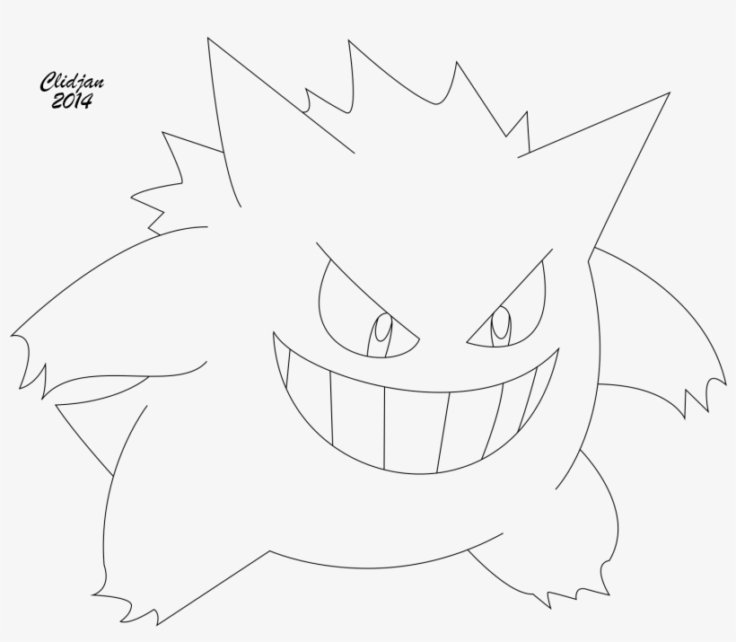 Gengar Coloring Pages Download And Print For Free Png, transparent png #7134308