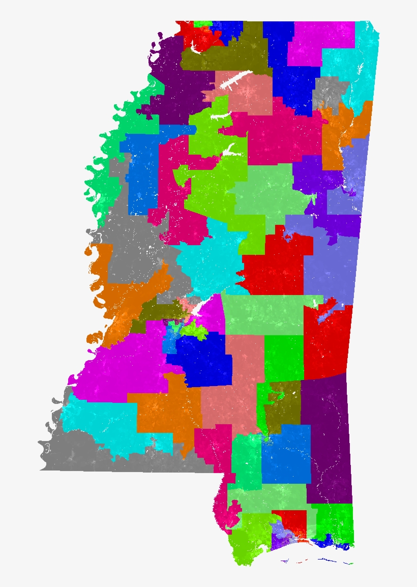 Larger Mississippi Senate Map, transparent png #7136105