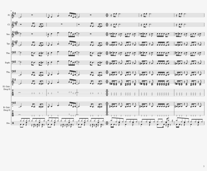 Bulls On Parade Sheet Music Composed By Rage Against, transparent png #7139110
