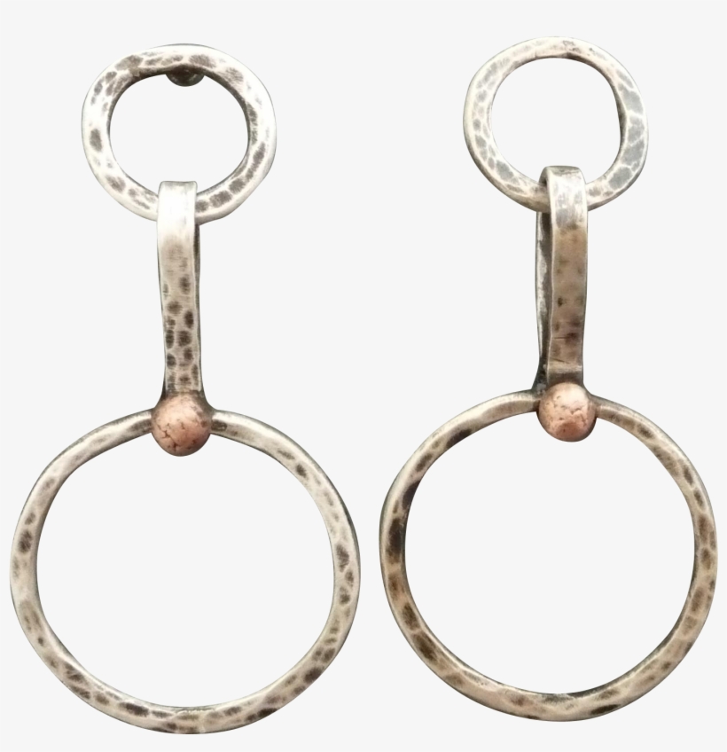 Mixed Metal Copper And Sterling Silver Textured Post, transparent png #7140297