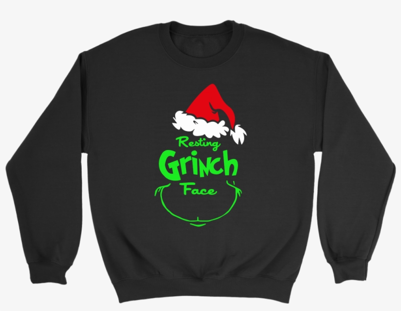 Resting Grinch Face Sweatshirt, transparent png #7140891