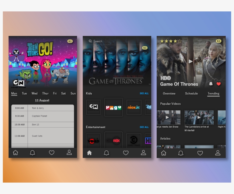 Tv Schedule App Ux Ui Design Android Ios App Tv Free Transparent PNG