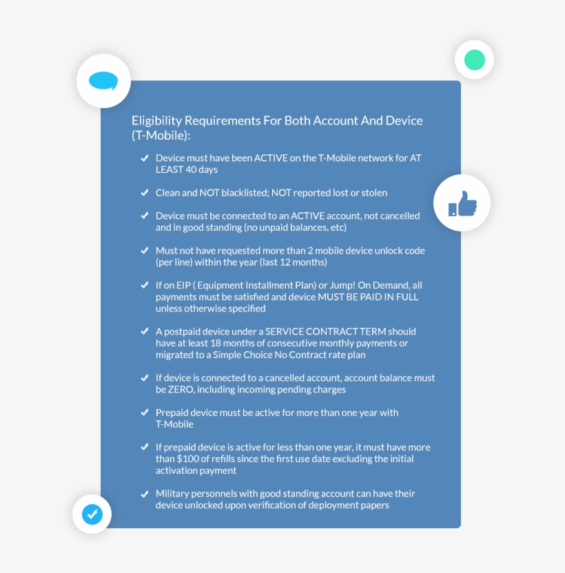 T-mobile Eligibility Requirements For Both Account, transparent png #7144846