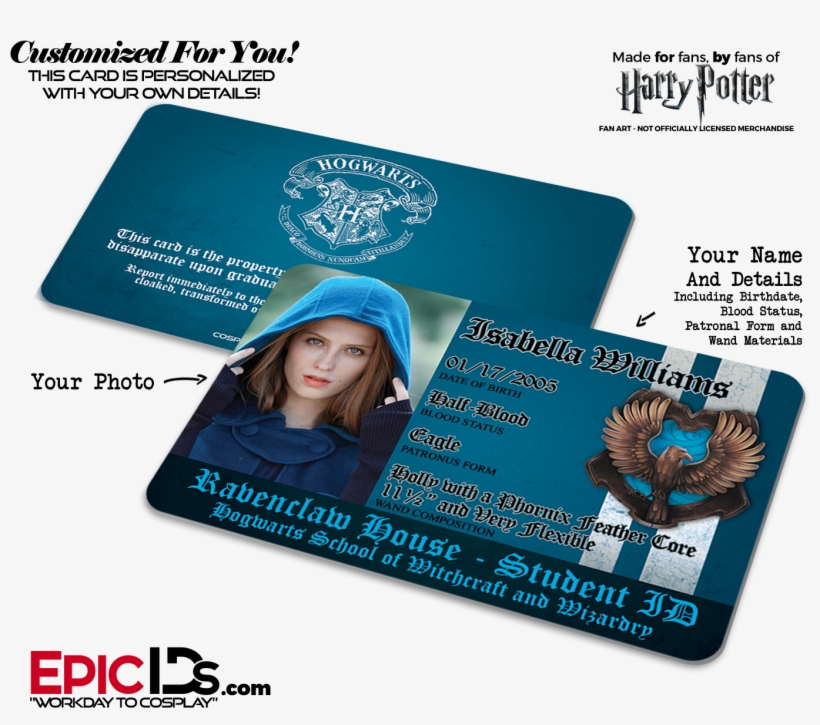 Hogwarts School 'ravenclaw' Harry Potter Inspired Student, transparent png #7149056